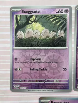 Exeggcute + Exeggutor Pokemon Cards Set of 5 with Reverse/Holo Rare Psychic TCG - Image 2