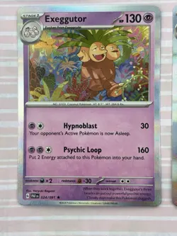 Exeggcute + Exeggutor Pokemon Cards Set of 5 with Reverse/Holo Rare Psychic TCG - Image 5