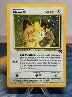 Meowth Promo WoTC Promo 10/53 Holo Vintage GB Gameboy Stamped Pokemon Card HP - Image 1