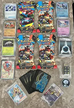 Pokemon Mega Evolution Lot- 4 Boosters, 100+ Mega Singles, Promo Card & More! - Image 2