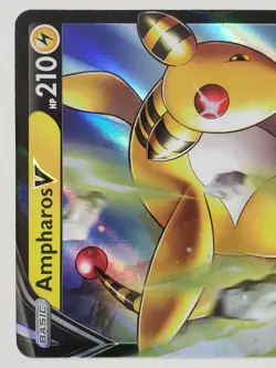 HOLO Ampharos V 049/185 - NM - Vivid Voltage Sword Shield Pokemon Card - Image 2