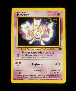 Pokemon Card Mewtwo Black Star Promo Card 1999 Warner Bros First Movie NM RARE! - Image 2