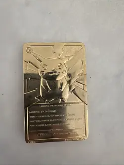 1999 Pikachu Pokemon 23k Gold Plated Trading Card Limited Edition Burger King - Image 2