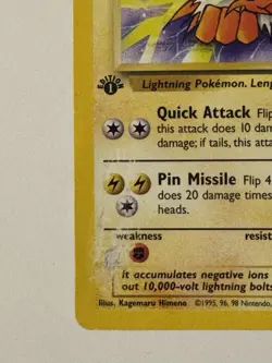 Jolteon 20/64 Jungle First 1st Edition Non Holo Rare Pokemon Card DMG - Image 2