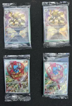 Pokemon TCG Riolu & Alakazam Mega Evolution Promo Holo Card - 4 Sealed - Image 1