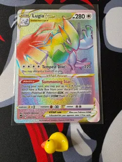 Pokemon Lugia VSTAR Silver Tempest Secret Rainbow Rare Card 202/195 - Image 1