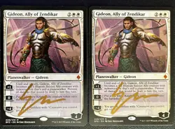 MTG Gideon, Ally of Zendikar, ARTIST SIGNED Battle for Zendikar | Magic - LP x2 - Image 1
