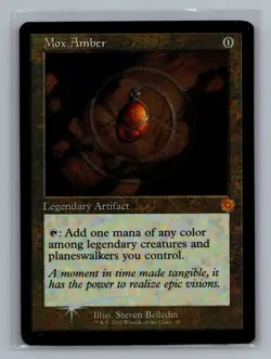 Mox Amber Retro Frame Foil Brothers' War #35 MTG - Image 1