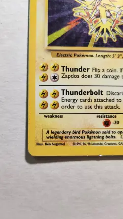 1999 Zapdos 16/102 - Base Set Holo Rare - Pokemon TCG - MP - Image 4
