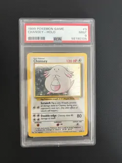 PSA 9 1999 Pokemon Chansey 3/102 Base Set Unlimited Holo Mint 💎 - Image 2