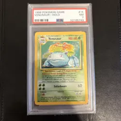 1999 Pokemon Game Venusaur Holo 015/102 Base Set PSA 7 - Image 1