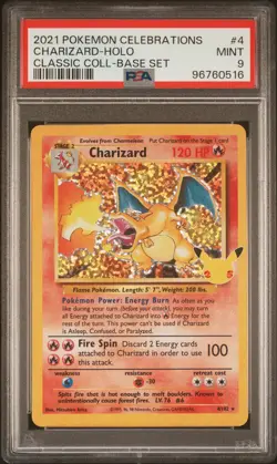 2021 POKEMON CELEBRATIONS CLASSIC COLLECTION #4 CHARIZARD-HOLO PSA 9 - Image 1