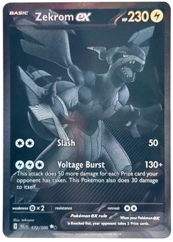 Pokemon Zekrom ex Black Bolt 172/086 Black White Rare TCG - Image 1