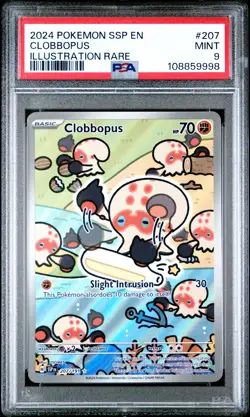 2024 POKEMON SSP EN-SURGING SPARKS ILLUSTRATION RARE #207 CLOBBOPUS PSA 9 - Image 1