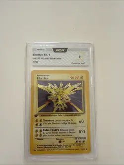 Carte Pokemon Edition 1 PCA 9 Wizards Set de Base HOLO Electhor 16/102 - Image 1