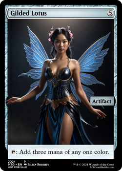 GILDED LOTUS : MTG altered-art magic card : with Sexy Asian Fairy! - Image 1