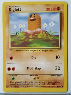 Diglett 47/102 LP - B2G1F - 1999 Base Set Pokemon Card - $2 Combined Shipping - Image 1