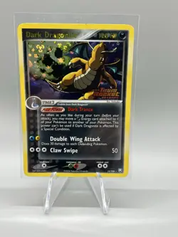 Pokemon Dark Dragonite TCG Holo Rare Card 15/109 Ex Team Rocket Stamp HP Crease - Image 1