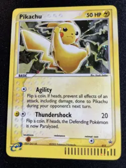 Pikachu Promo # 012, 2003 Nintendo Promos e-Card for e-Reader Holo, NM - Image 1