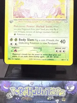 Pokemon Card 10/111 1st Edition Neo Genesis Rare Meganium Holo Light Play - Image 3