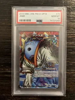 Jinbe 2013 MBC ONE PIECE Card Game Japanese #72 PSA 10 - Image 1