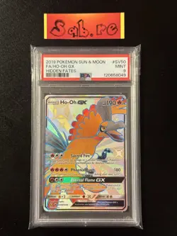 PSA 9 Ho-Oh GX Shiny Holo Rare Hidden Fates SV50/SV94 Pokemon Card - Image 1