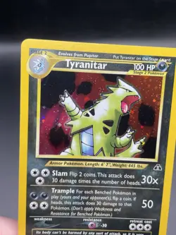 Pokemon TCG Tyranitar Neo Discovery Holo Card 12/75 Rare - LP - Image 4