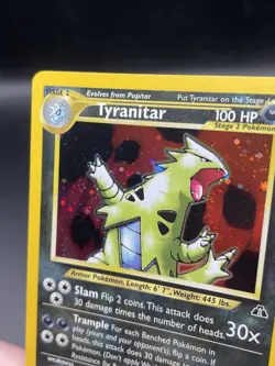 Pokemon TCG Tyranitar Neo Discovery Holo Card 12/75 Rare - LP - Image 5