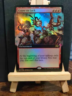 Count on Luck FOIL - Extended Art - Aetherdrift - Rare - NM (see pics) MTG - Image 1