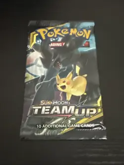 Pokemon Sun & Moon Team Up SEALED Booster Pack- Zekrom Pikachu Artwork 820650804878 - Image 1