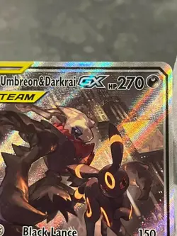 Pokemon TCG Umbreon & Darkrai GX SM241 Black Star Promo Full Art Tag Team MP- - Image 4