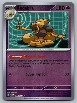 Kadabra 055/132 Reverse Holo Uncommon Mega Evolution Pokemon TCG - Near Mint NM - Image 1