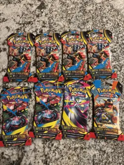Lot of 8 SEALED Pokemon Mega Evolution Sleeved Booster Packs Factory Sealed NEW - Image 1