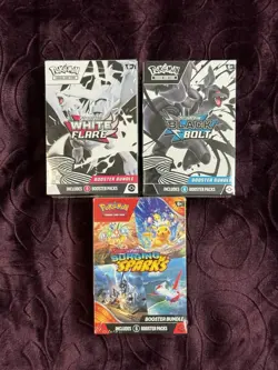 Pokemon TCG Black Bolt White Flare Surging Sparks Booster Bundles Factory Sealed - Image 1