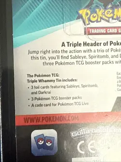 Pokemon TCG: Darkrai Triple Whammy Collector's Tin - Factory Sealed - Image 3
