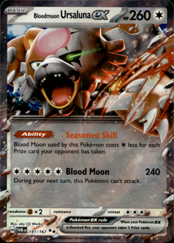 Pokemon TCG, Bloodmoon Ursaluna Ex 141/167 - Twilight Masquerade - Image 1