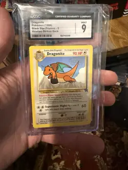 1999 Pokemon Dragonite Black Star Movie Promo 5 CGC 9 - Image 1