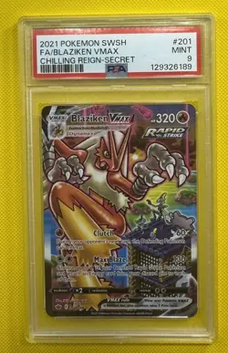 Pokemon SWSH06 Chilling Reign Blaziken VMAX #201/198 Alternate Art Secret PSA 9 - Image 1