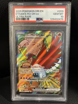 2025 POKEMON DRI EN-DESTINED RIVALS ULTRA RARE #209 ETHAN'S HO-OH EX PSA 10 - Image 1