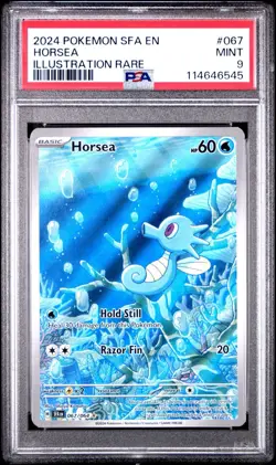 2024 POKEMON SFA EN-SHROUDED FABLE ILLUSTRATION RARE #067 HORSEA PSA 9 - Image 1