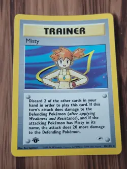 Misty 18/132 1st Edition Gym Heroes Holo Rare WOTC Pokemon TCG English LP - Image 1