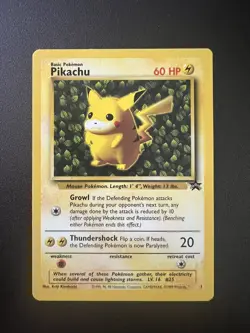 Pokemon TCG Pikachu Black Star Promo 1 WOTC Vintage MP - Image 1