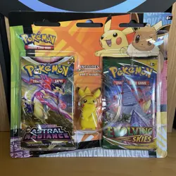 Pokemon Back to School Pikachu Eraser 2 Pack Blister Evolving Skies - Image 1