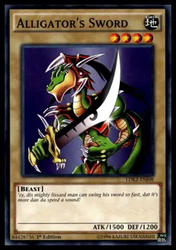 Alligator's Sword LDK2-ENJ08 1st Edition YuGiOh - Image 1