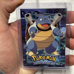 1999 Pokemon Topps #09 Blastoise Non Holo Blue Logo E9 of 12 NM Nintendo Card - Image 1