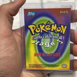 1999 Pokemon Topps #09 Blastoise Non Holo Blue Logo E9 of 12 NM Nintendo Card - Image 3