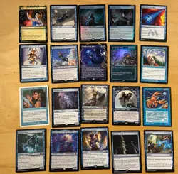 Magic The Gathering Lot Of 20 Blue Cards Including Rares and Mythics NM - Image 1