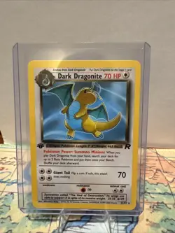 Dark Dragonite Pokemon Trading Card Holo Rare Team Rocket 22/82 First Edition - Image 1