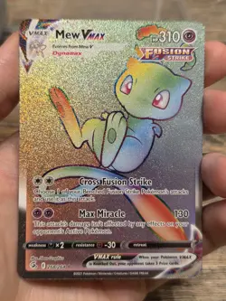 Mew VMAX 268/264 Secret Rainbow Rare Fusion Strike Pokemon Card Mint - Image 1