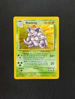 Nidoking 11/102 Base Set Unlimited Holo Rare WOTC Vintage Pokemon Card - LP - Image 1